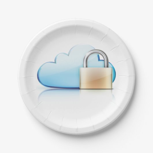 Symbol für Internetsicherheit Padlock Paper-Teller Pappteller (Vorderseite)