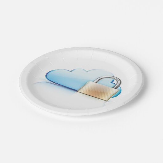 Symbol für Internetsicherheit Padlock Paper-Teller Pappteller (Schrägansicht)