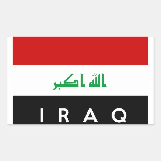 Symbol für iraq rechteckiger aufkleber (Vorderseite)