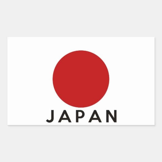 Symbol für japanische Landesflagge Rechteckiger Aufkleber (Vorderseite)
