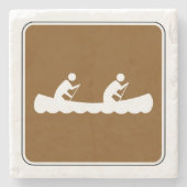 Symbol für Kanufahrt Steinuntersetzer (Vorderseite)