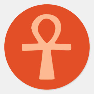 Symbol für Kemetismus (orange) Runder Aufkleber