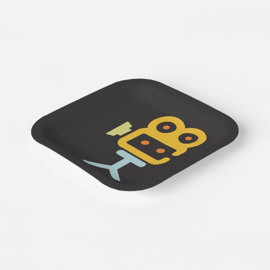 Symbol für Kinokamera Pappteller (Gewinkelt)