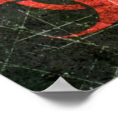 Symbol für kratzte und abgenutzte rote Biogefährdu Poster (Ecke)