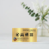 Symbol für kreative Gold-Logistikdienste Visitenkarte (Stehend Vorderseite)