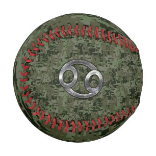 Symbol für Krebs auf der grünen digitalen Camoufla Baseball