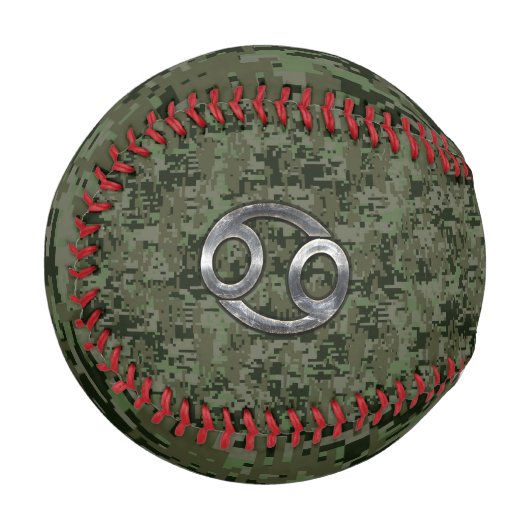 Symbol für Krebs auf der grünen digitalen Camoufla Baseball (Vorderseite Links)