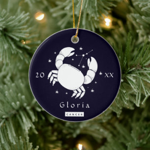 Symbol für Krebs Zodiac Geburtstag Sternzeichen Ja Keramik Ornament