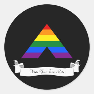 Symbol für LGBT, gerade Pyramide Runder Aufkleber