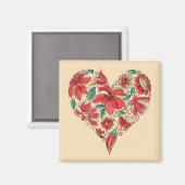 Symbol für Liebe der Blume im Rücken Magnet (Vorderseite/Rückseite)