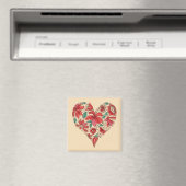 Symbol für Liebe der Blume im Rücken Magnet (In Situ (Geschirrspüler))