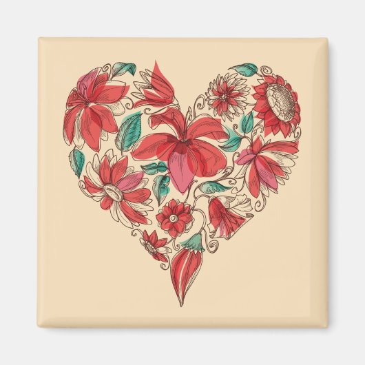 Symbol für Liebe der Blume im Rücken Magnet (Vorne)
