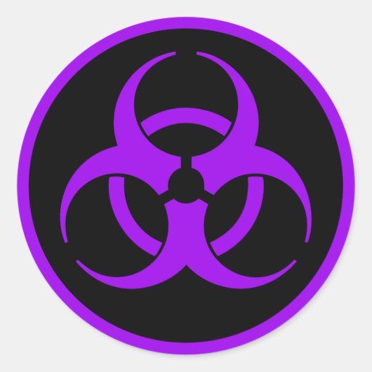 Symbol für lila Biogefährdung Runder Aufkleber (Vorderseite)