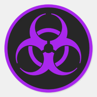 Symbol für lila Biogefährdung Runder Aufkleber