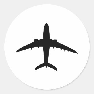 Symbol für Luftfahrzeuge des Flugzeug Runder Aufkleber