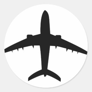 Symbol für Luftfahrzeuge des Flugzeug Runder Aufkleber