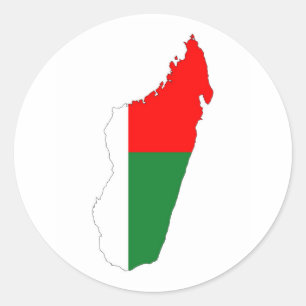 Symbol für madagassische Landkarte Runder Aufkleber