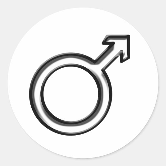 Symbol für männlich runder aufkleber (Vorderseite)