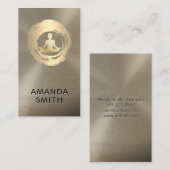 Symbol für Meditation | Metallischer Hintergrund Visitenkarte (Vorne/Hinten)