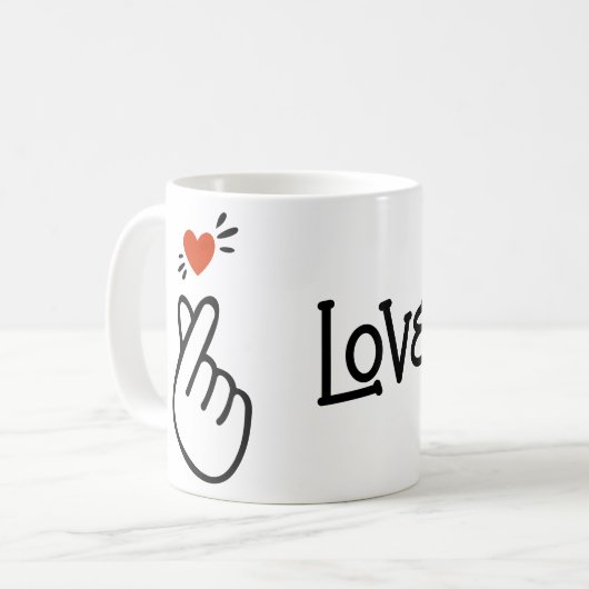 Symbol für moderne koreanische Liebe Kaffeetasse (Vorderseite Links)