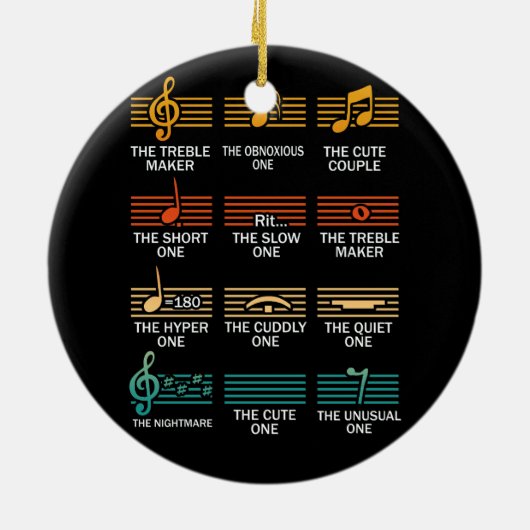 Symbol für Musik Definition Spaß Funny Christ Keramik Ornament (Hinten)