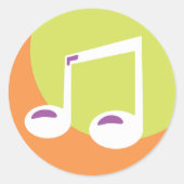Symbol für musikalische Note Runder Aufkleber (Vorderseite)