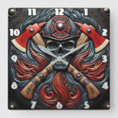 Symbol für Mut und Brandschutz Quadratische Wanduhr (Vorderseite)