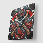 Symbol für Mut und Brandschutz Quadratische Wanduhr (Winkel)