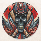 Symbol für Mut und Brandschutz Runder Pappuntersetzer (Vorderseite)