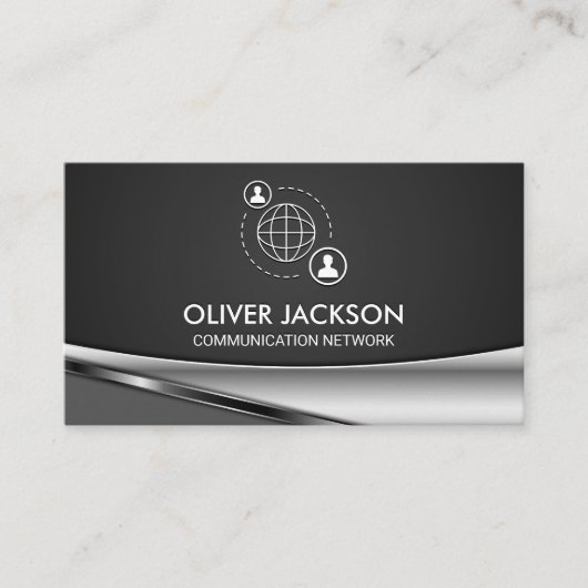 Symbol für Netzwerkkommunikation | Firmenlogo Visitenkarte (Vorderseite)