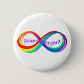 Symbol für Neurodivere Regenbogeninfinität Button (Vorderseite)