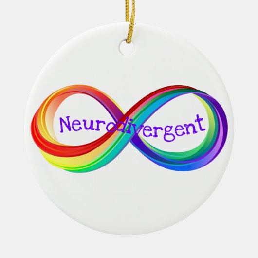 Symbol für Neurodivere Regenbogeninfinität Keramik Ornament (Vorne)