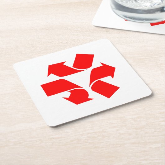 Symbol für Nichtwiederverwertung Rechteckiger Pappuntersetzer (angewinkelt)
