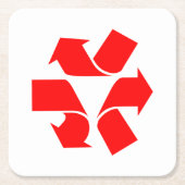 Symbol für Nichtwiederverwertung Rechteckiger Pappuntersetzer (Vorderseite)