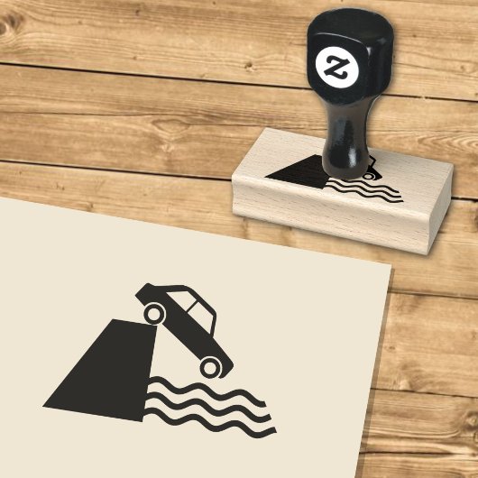 Symbol für Quayside-Warnzeichen Gummistempel