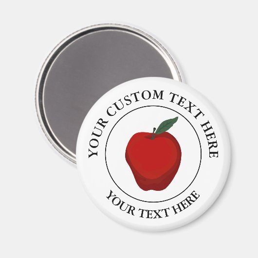 Symbol für Red Apple Custom Text Logo Magnet (Vorderseite/Rückseite)