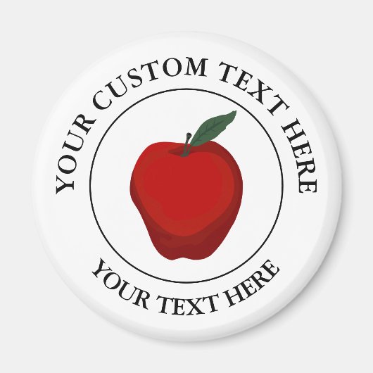 Symbol für Red Apple Custom Text Logo Magnet (Vorne)