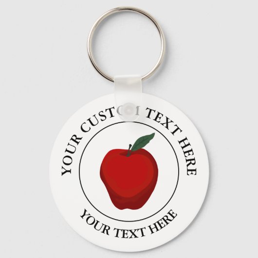 Symbol für Red Apple Custom Text Logo Schlüsselanhänger (Vorderseite)
