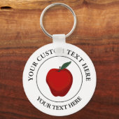 Symbol für Red Apple Custom Text Logo Schlüsselanhänger (Vorderseite)