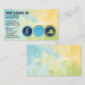 Symbol für Reinigungsdienste | Hintergrund Wasserf Visitenkarte (Vorne/Hinten)