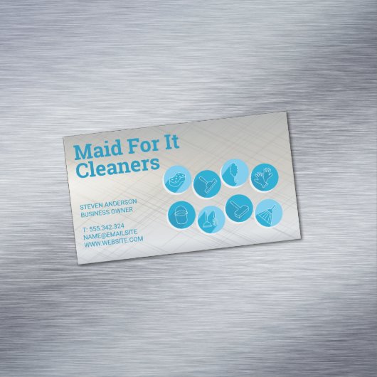 Symbol für Reinigungsdienste Magnetische Visitenkarte (Beispiel)