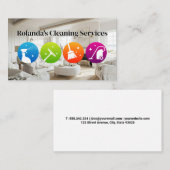 Symbol für Reinigungsdienste | Sauberer moderner W Visitenkarte (Vorne/Hinten)