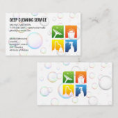 Symbol für Reinigungsdienste | Seifenblasen Visitenkarte (Vorne/Hinten)