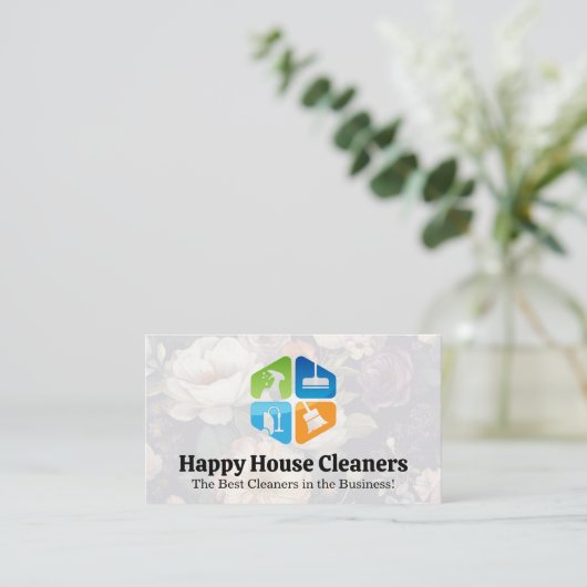 Symbol für Reinigungseinrichtungen Visitenkarte (Stehend Vorderseite)