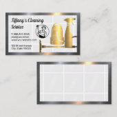 Symbol für Reinigungsservice | Vakuum | Sprühflasc Visitenkarte (Vorne/Hinten)