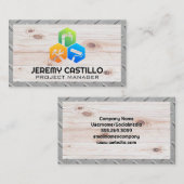 Symbol für Reparaturdienste | Stahl | Holz Visitenkarte (Vorne/Hinten)