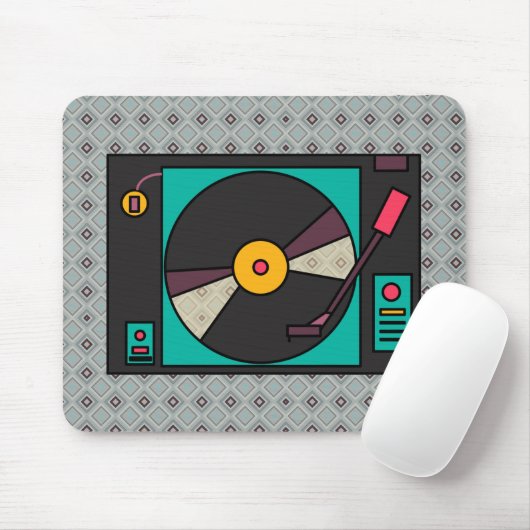 Symbol für Retro-Record-Player Mousepad (Mit Mouse)