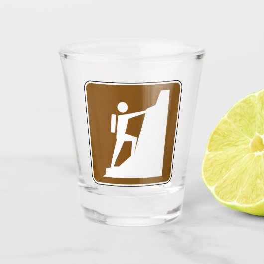 Symbol für Rock Climbing Schnapsglas (Vorderseite)
