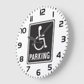 Symbol für Rollstuhlfahrer Große Wanduhr (Winkel)