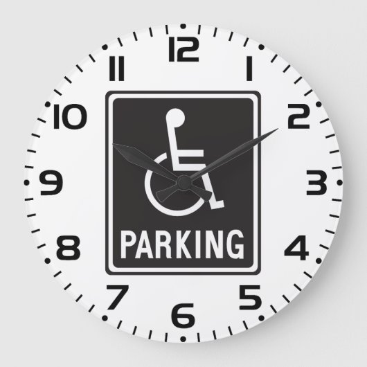Symbol für Rollstuhlfahrer Große Wanduhr (Vorderseite)